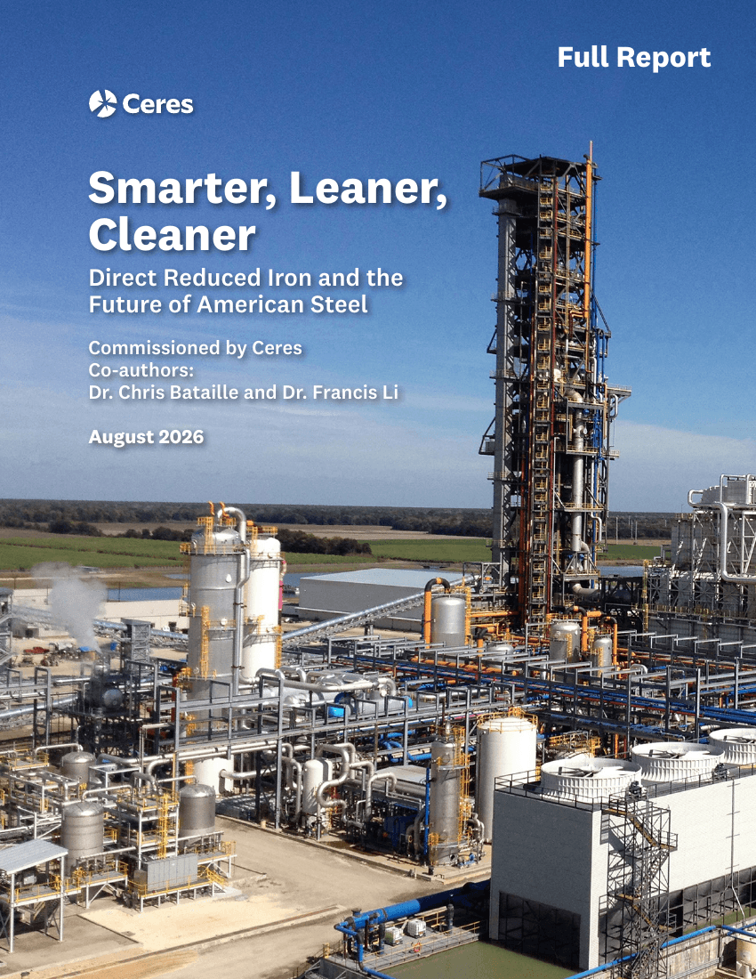 Front page of Smarter, Leaner, Cleaner: Direct Reduced Iron and the Future of American Steel